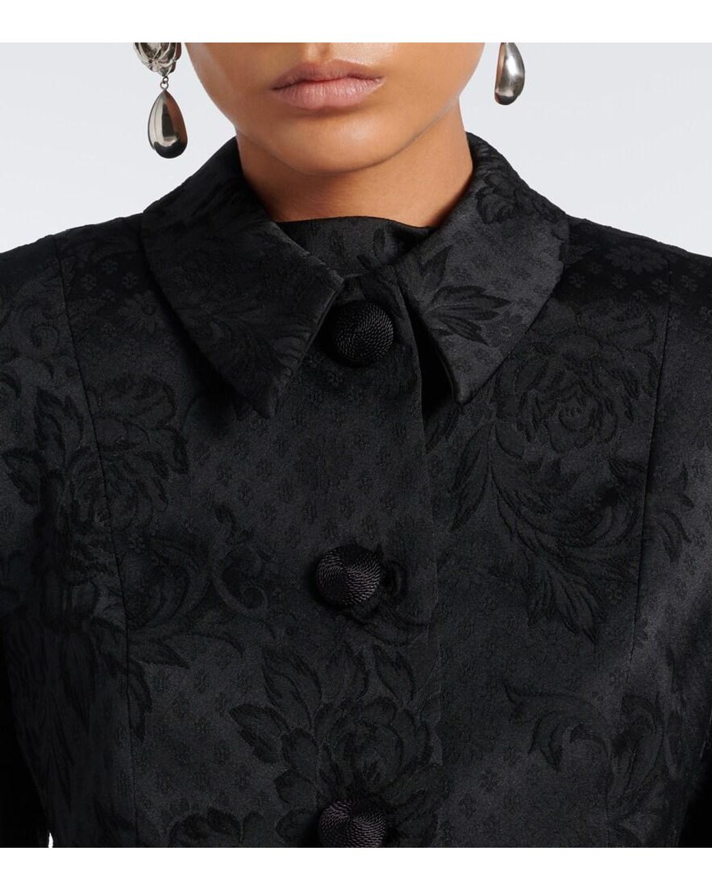 Veronica Beard Black Bodie Floral Jacquard Jacket
