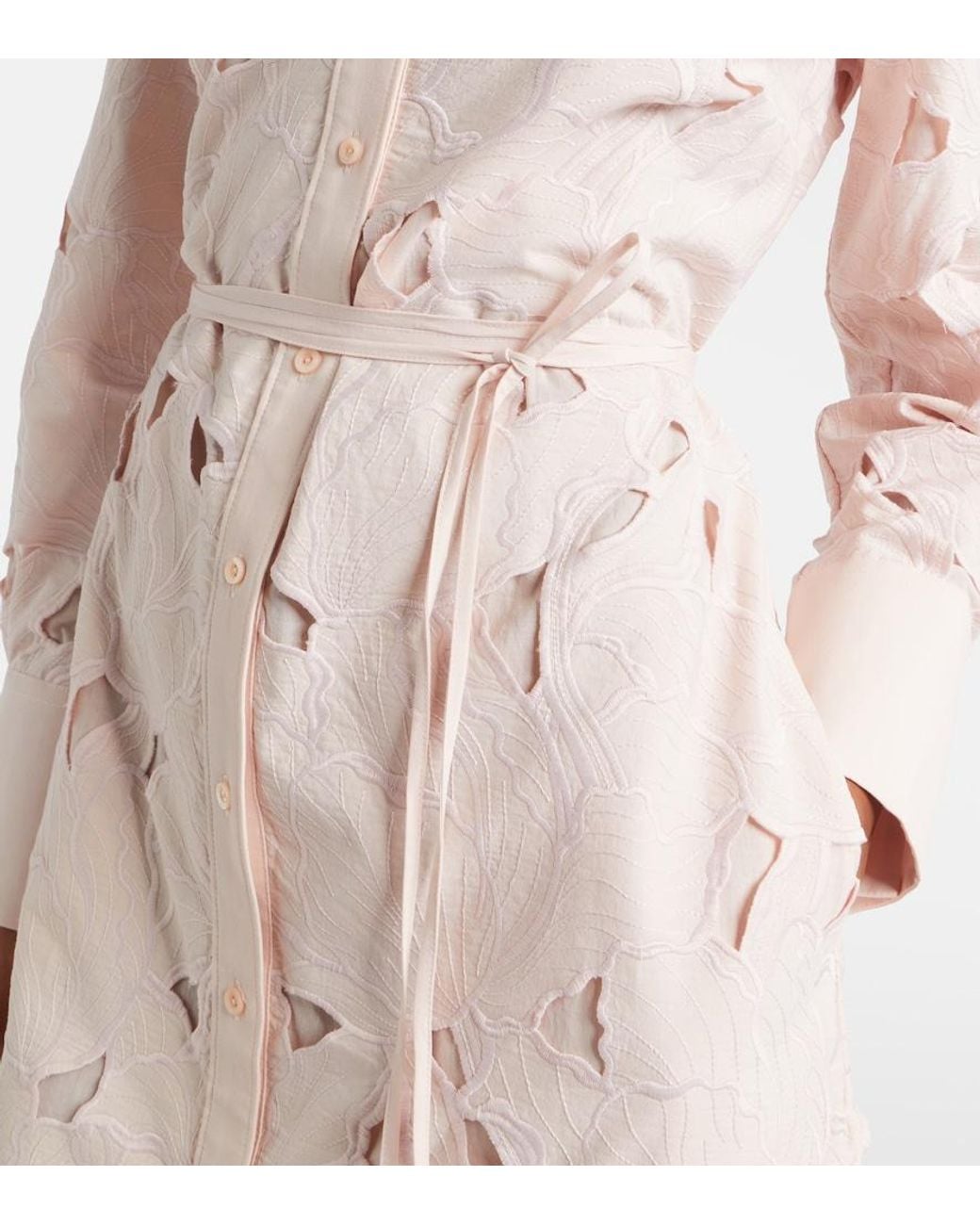 Erdem Natural Guipure Lace Shirt Dress