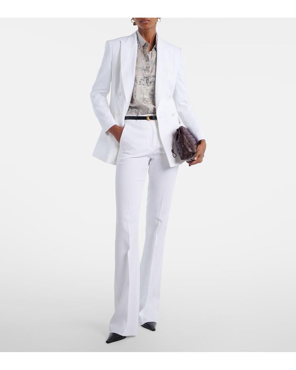 Max Mara White Cotton Slim Pants