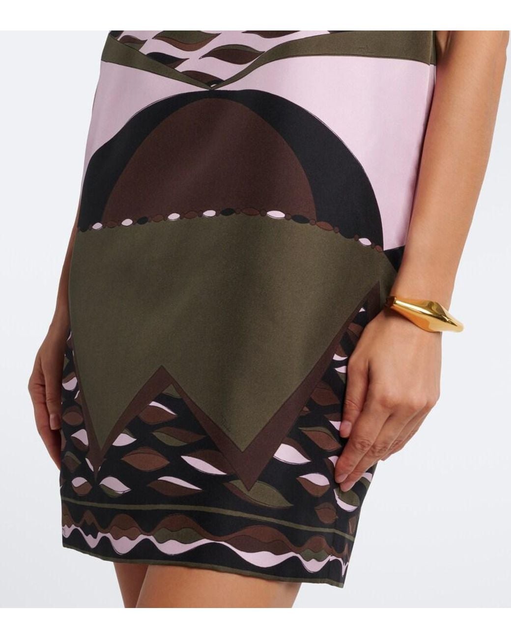 Emilio Pucci Black Dune Silk Twill Shift Dress