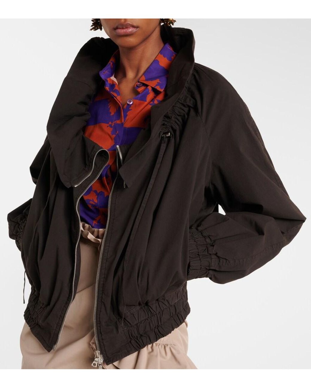 Chaqueta De Algodon Dries Van Noten de color Black