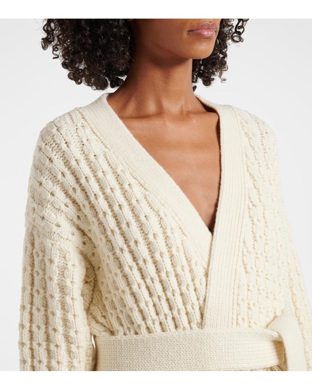 Alaïa Natural Wool Cardigan