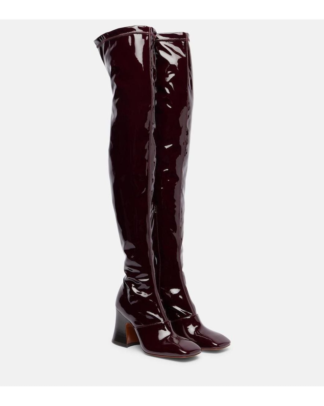 Chloé Red Janis 80 Over-The-Knee Boots