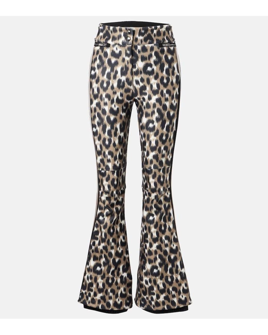 Fusalp Black Elancia Leopard-Print Ski Pants