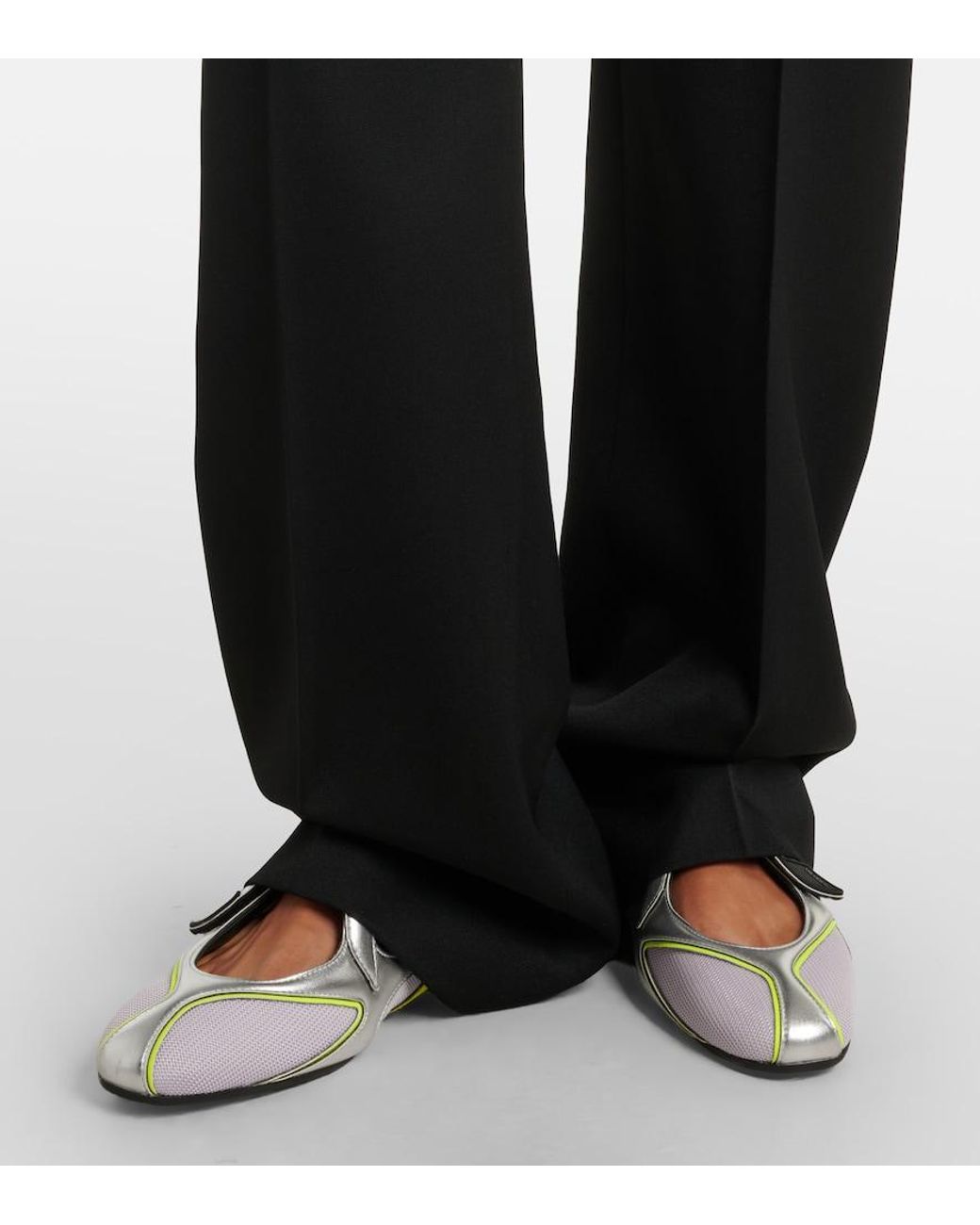 The Attico Black Virgin Wool Wide-Leg Pants