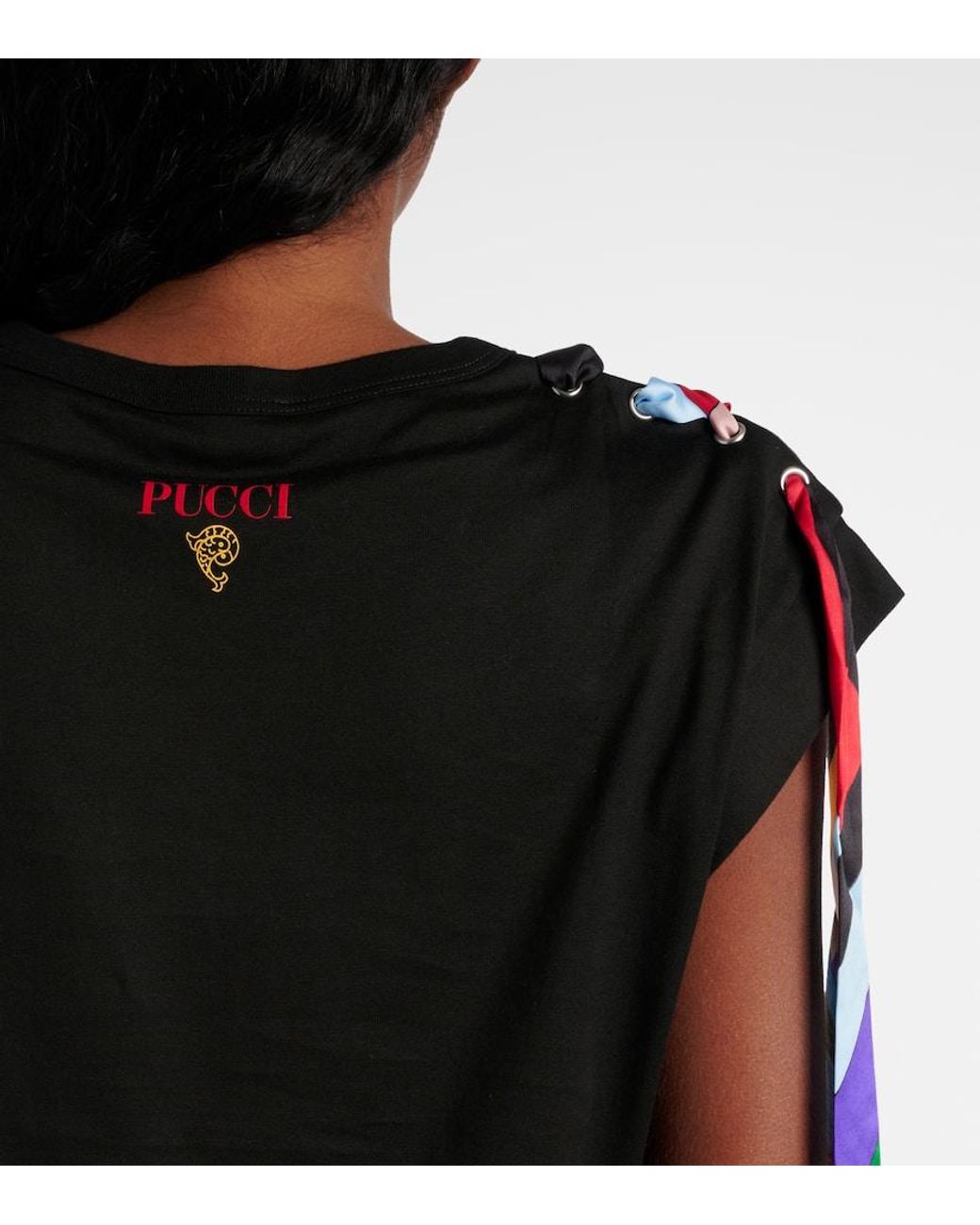 Camiseta Iride De Jersey De Algodon Emilio Pucci de color Black