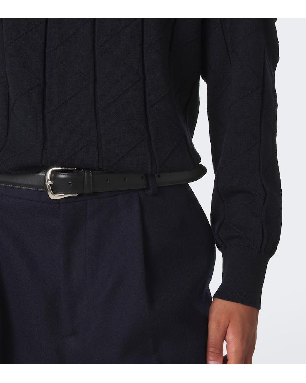 Giorgio Armani Blue Wool-Blend Sweater for men