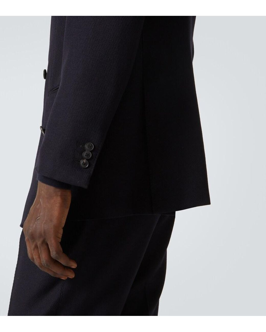 Saman Amel Blue Wool Twill Blazer for men