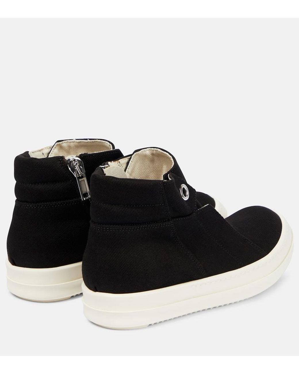 Rick Owens Black Dunk Denim High-Top Sneakers