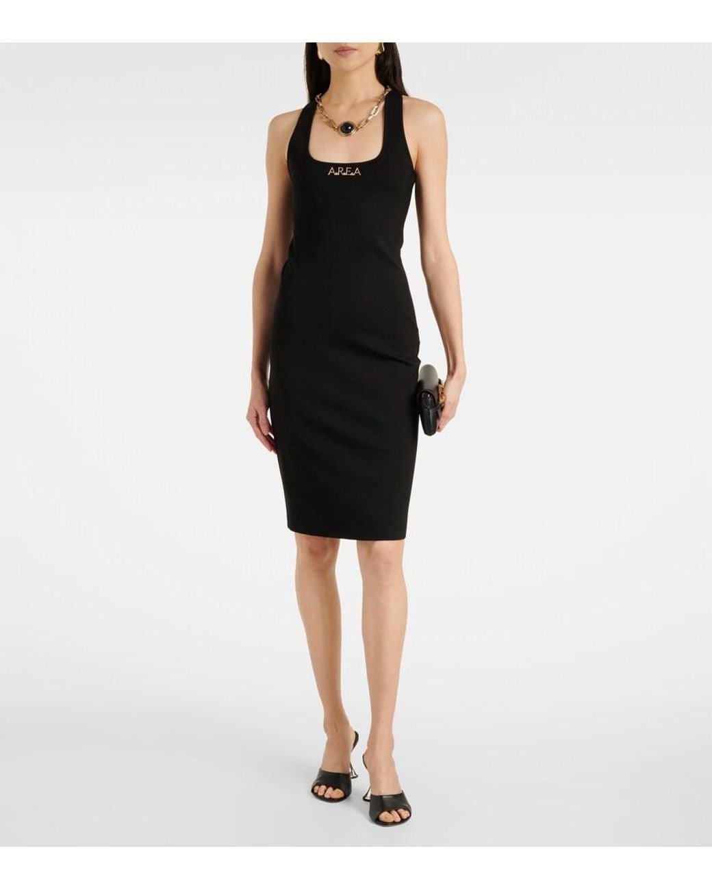 Area Black Midikleid Mit Kettendetail