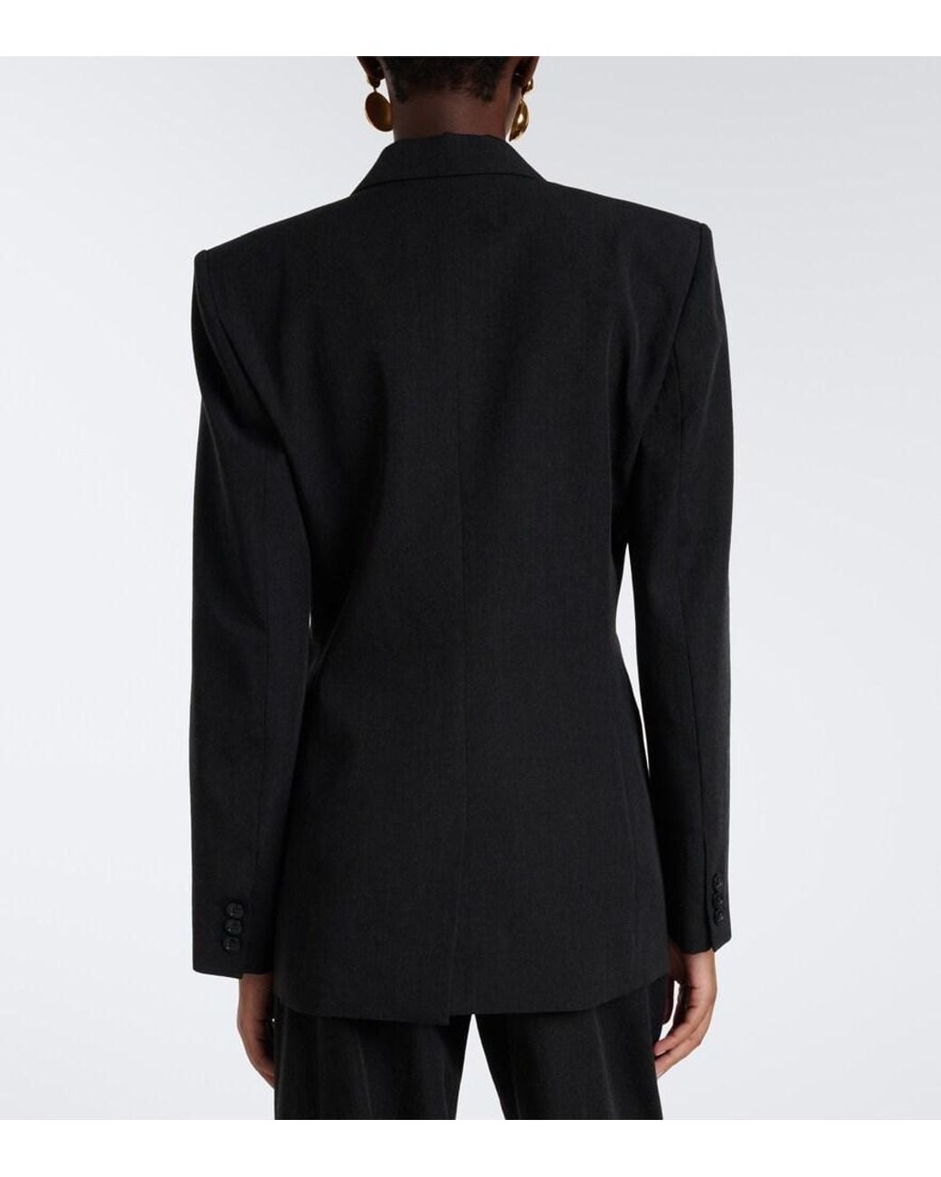 Isabel Marant Black Ranya Double-Breasted Virgin Wool Blazer