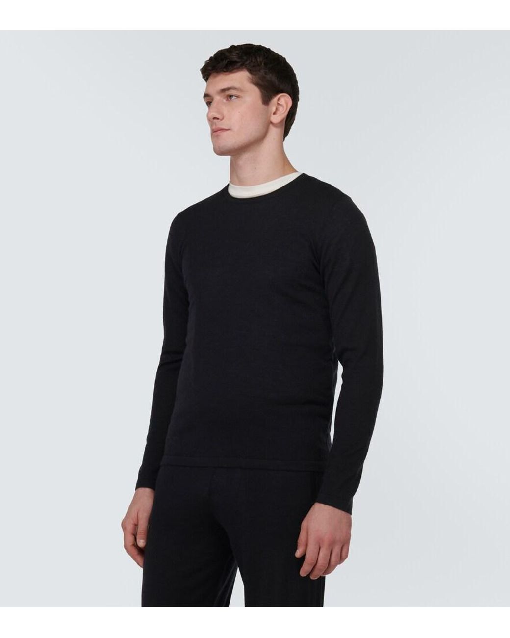 LeKasha Black Kyoto Cashmere T-Shirt for men