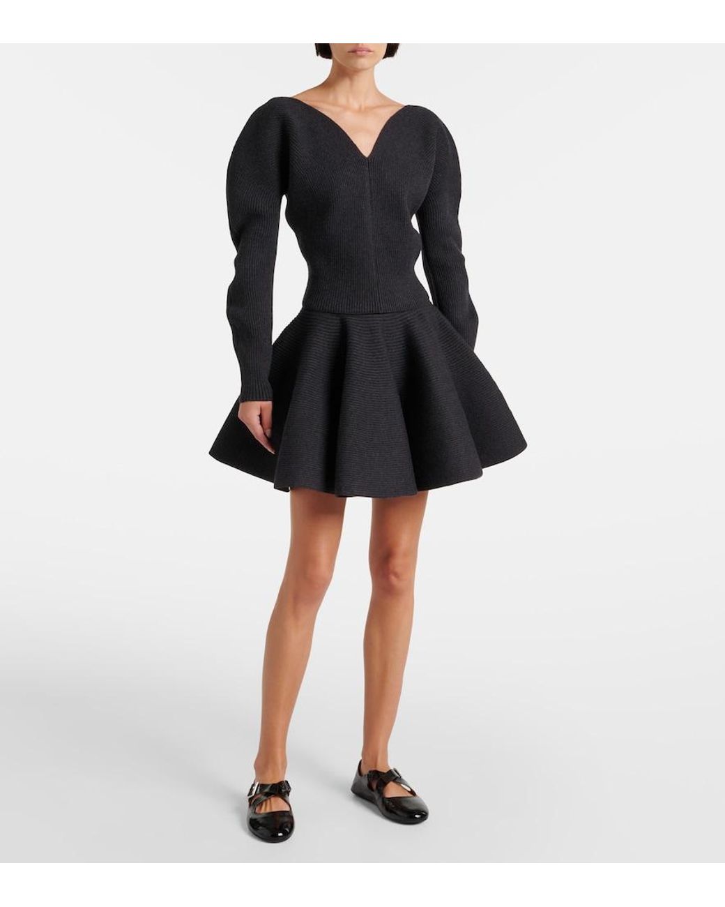 Alaïa Blue Heart Wool-Blend Sweater