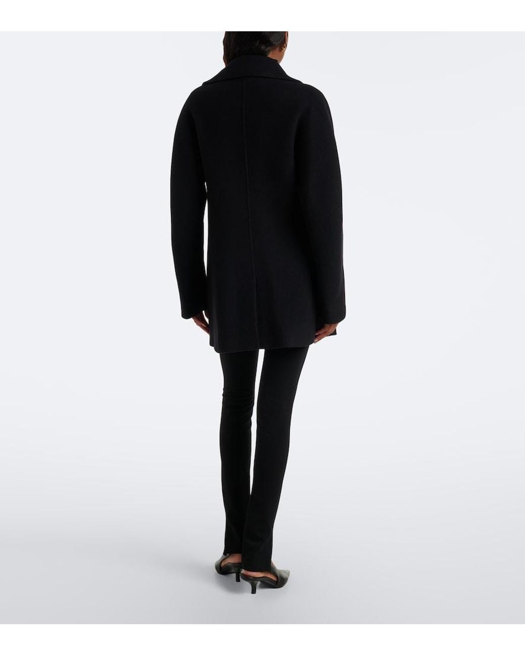 Totême Black Wool And Cashmere-Blend Peacoat