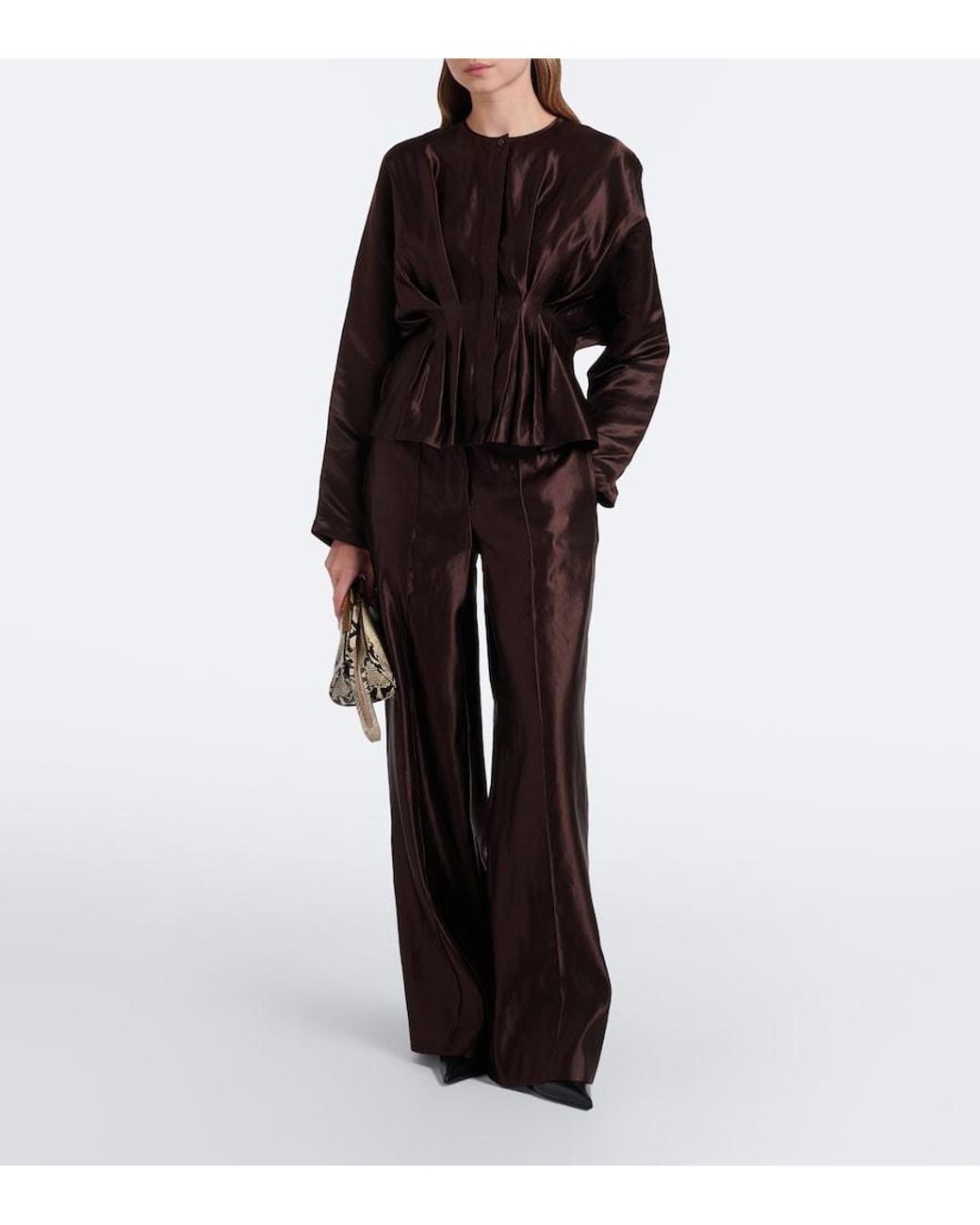 Joseph Brown Jnane Linen And Silk Wide-Leg Pants