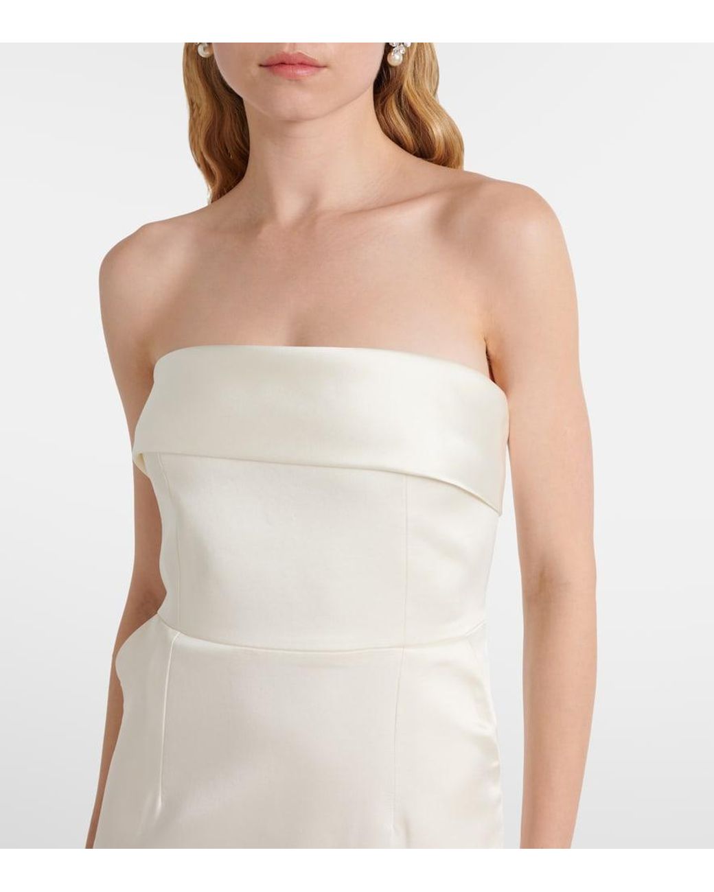 The New Arrivals Ilkyaz Ozel White Bridal Robe Rhea Aus Satin