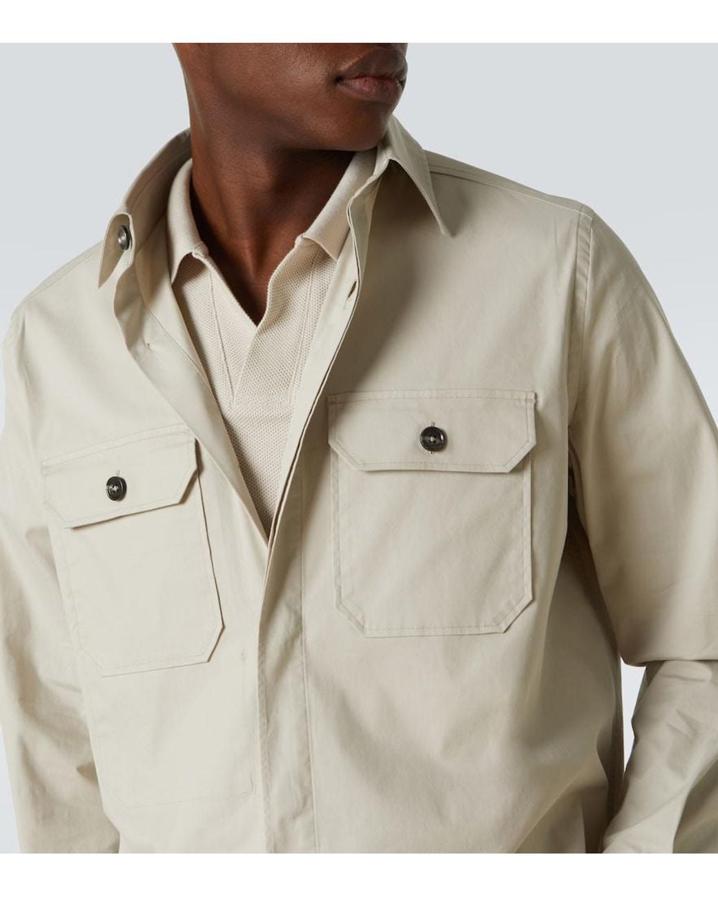 Zegna Natural Cotton-Blend Overshirt for men