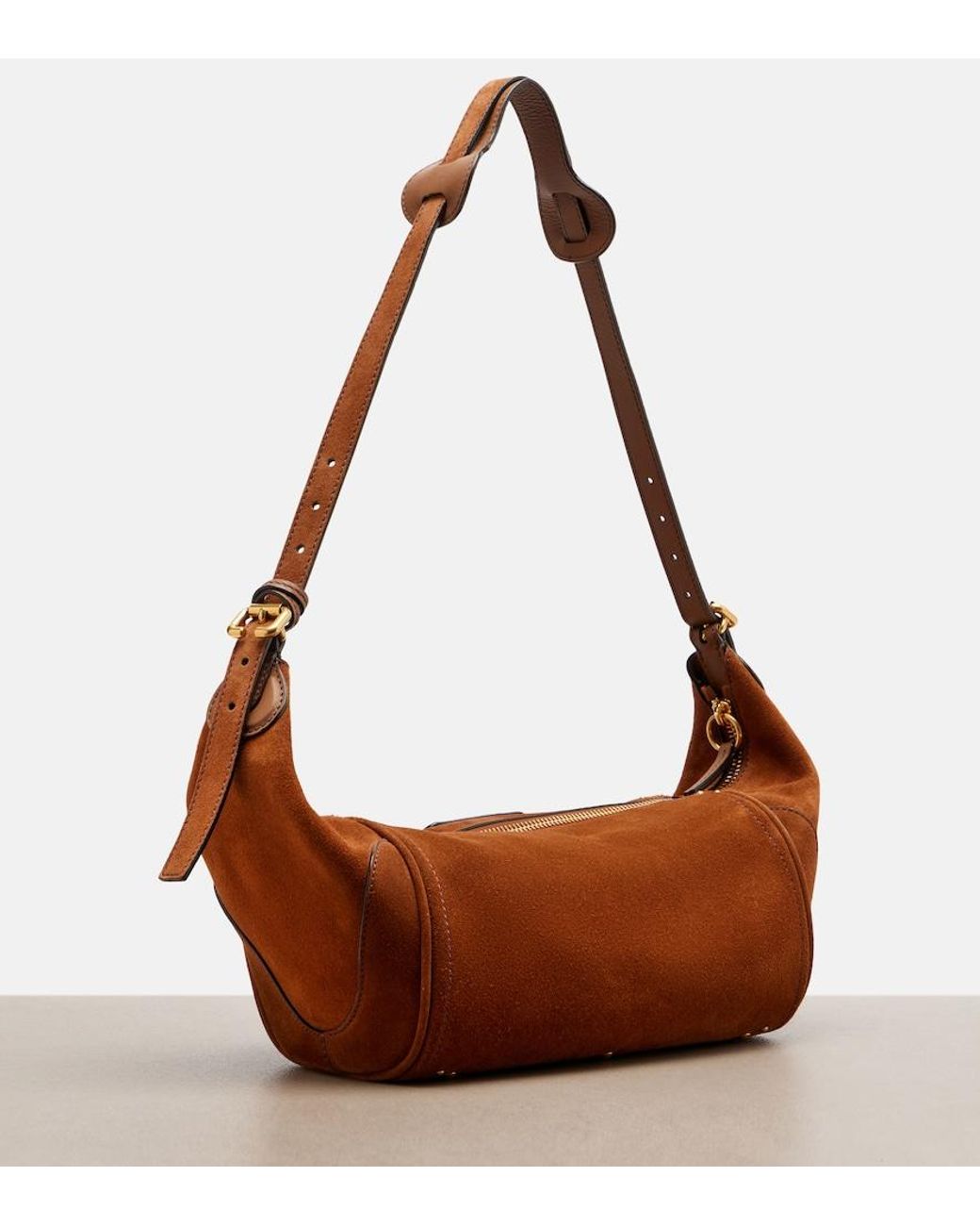 Chloé Brown Paddington Small Suede Shoulder Bag