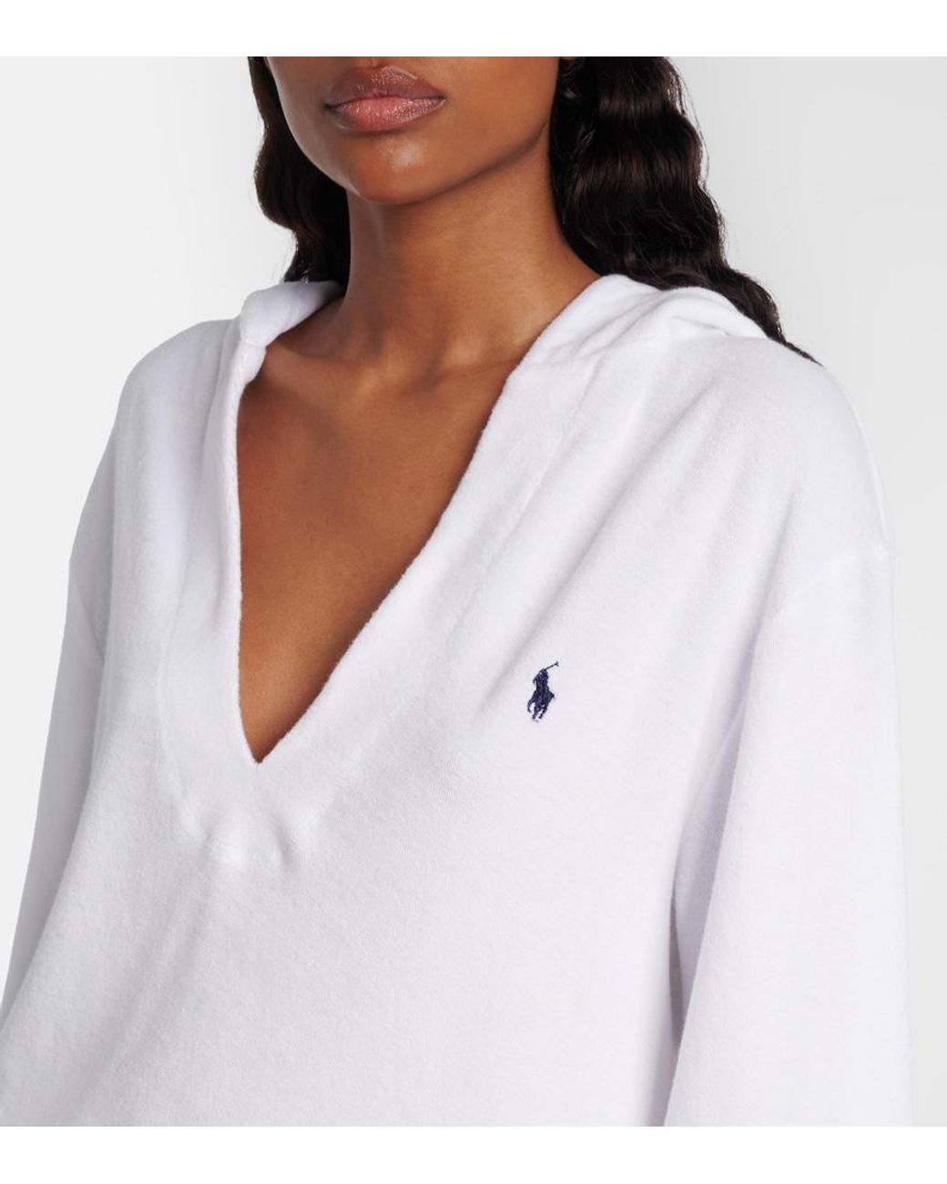 Polo Ralph Lauren White Cotton Terry Beach Cover-Up
