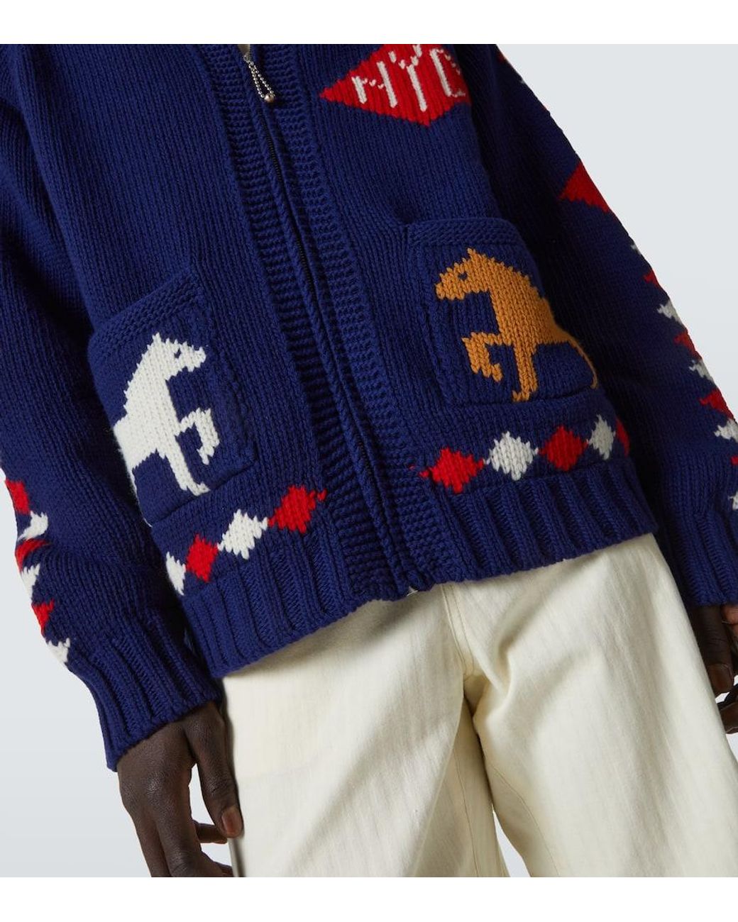 Cardigan Diamond Corral De Lana Con Cremallera Bode de hombre de color Blue