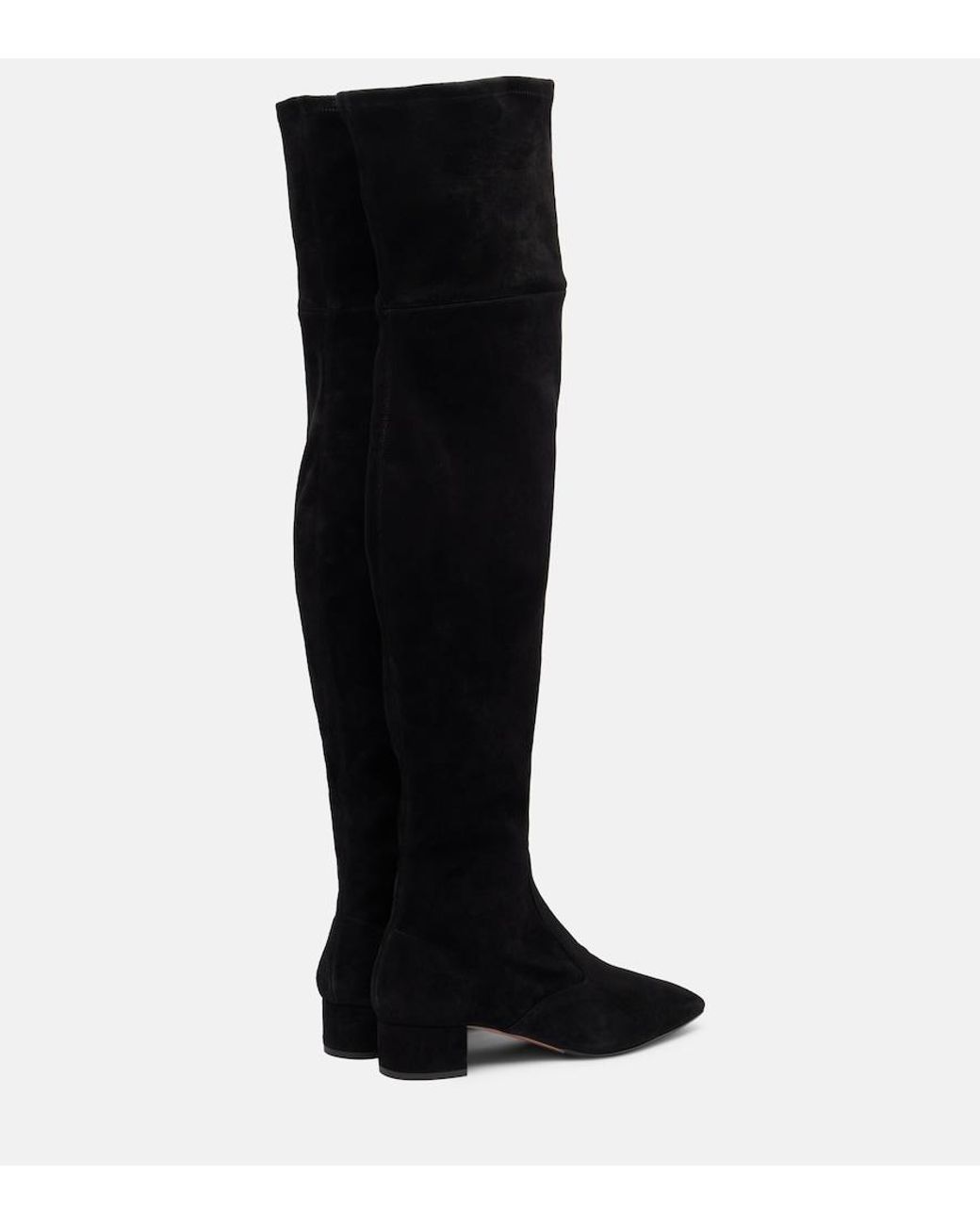 Aquazzura Black Remi 35 Suede Over-The-Knee Boots