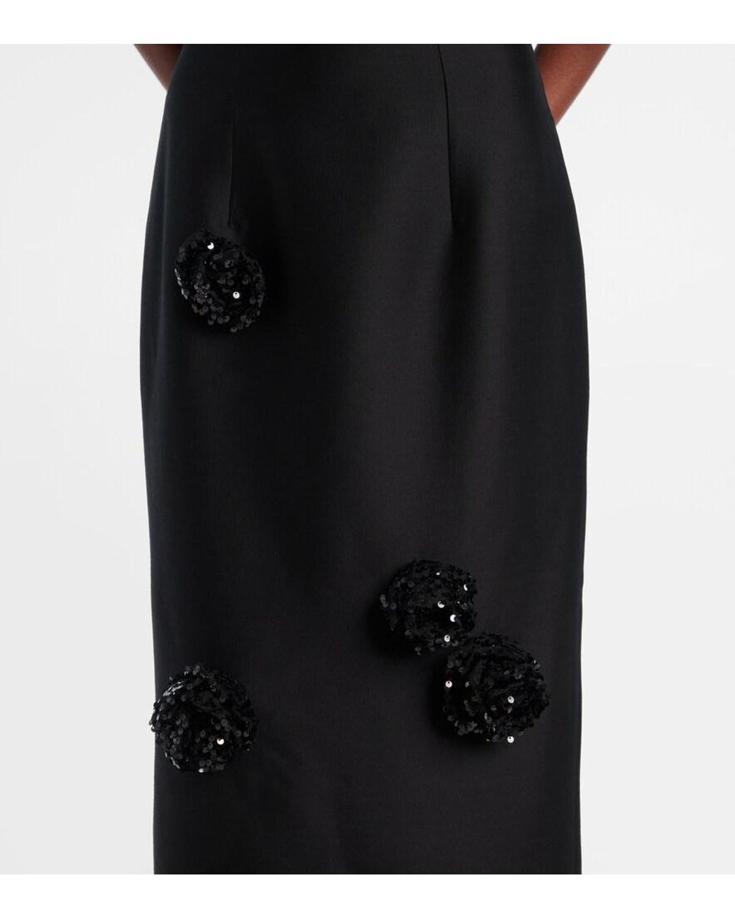 LEO LIN Black Zayna Sequined Gown And Cape Set