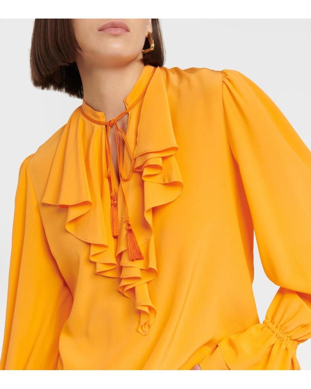 Etro Orange Silk Blouse