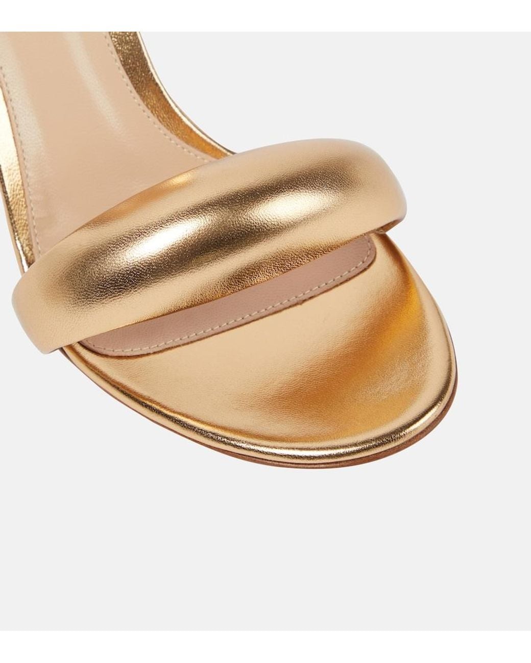Gianvito Rossi Natural Bijoux 85 Metallic Leather Mules
