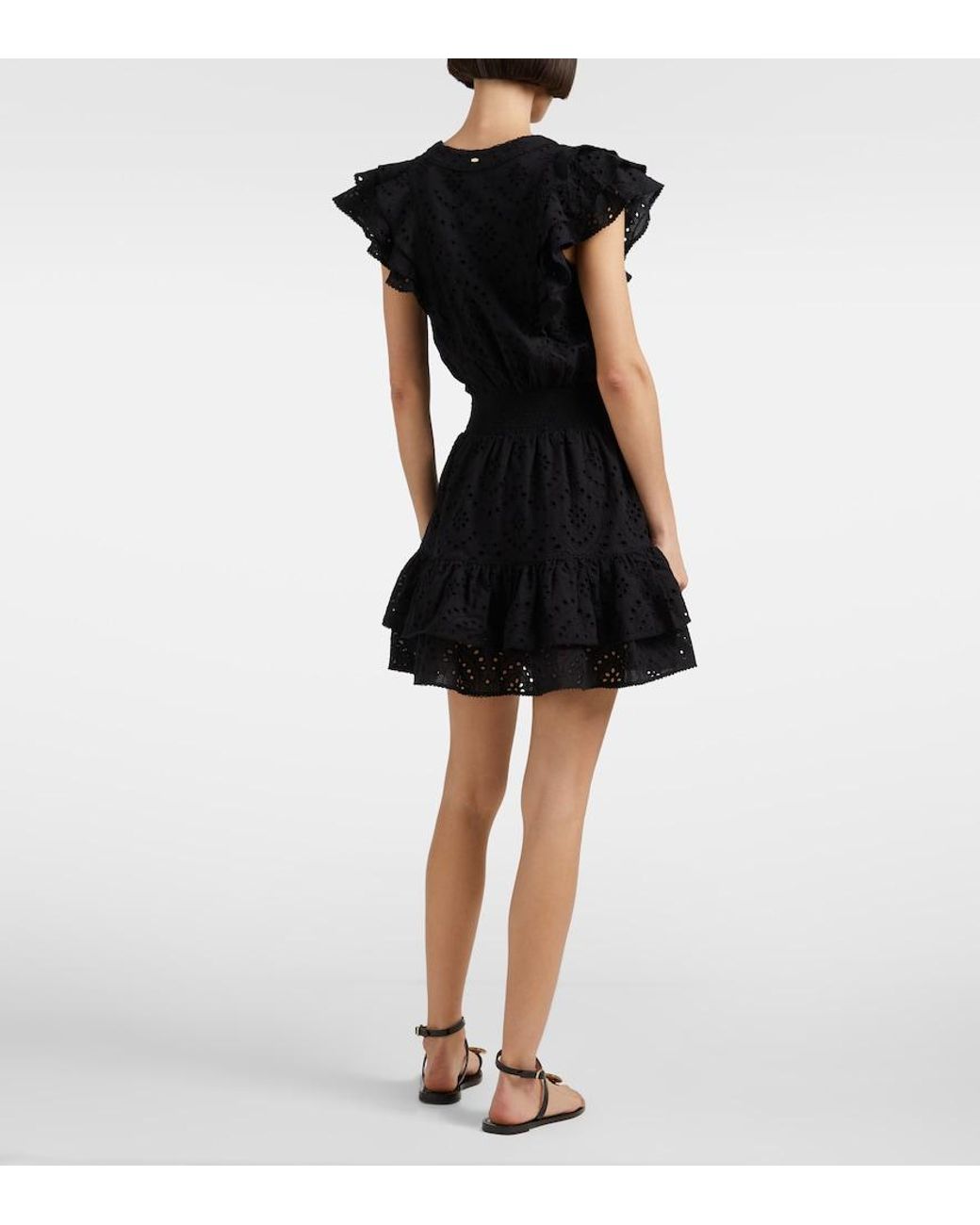 Poupette Black Camila Ruffled Minidress