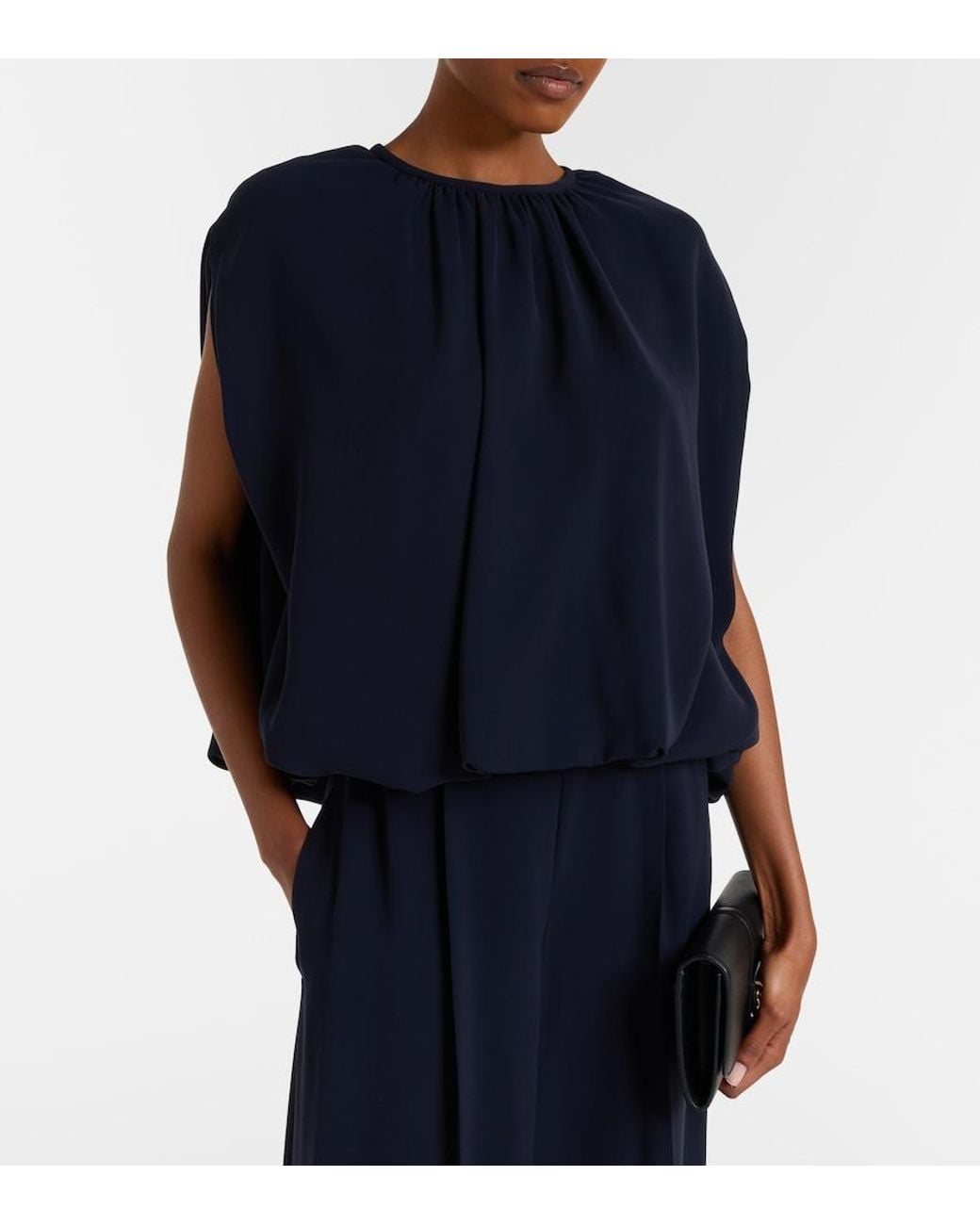 Max Mara Blue Elegante Cady Top