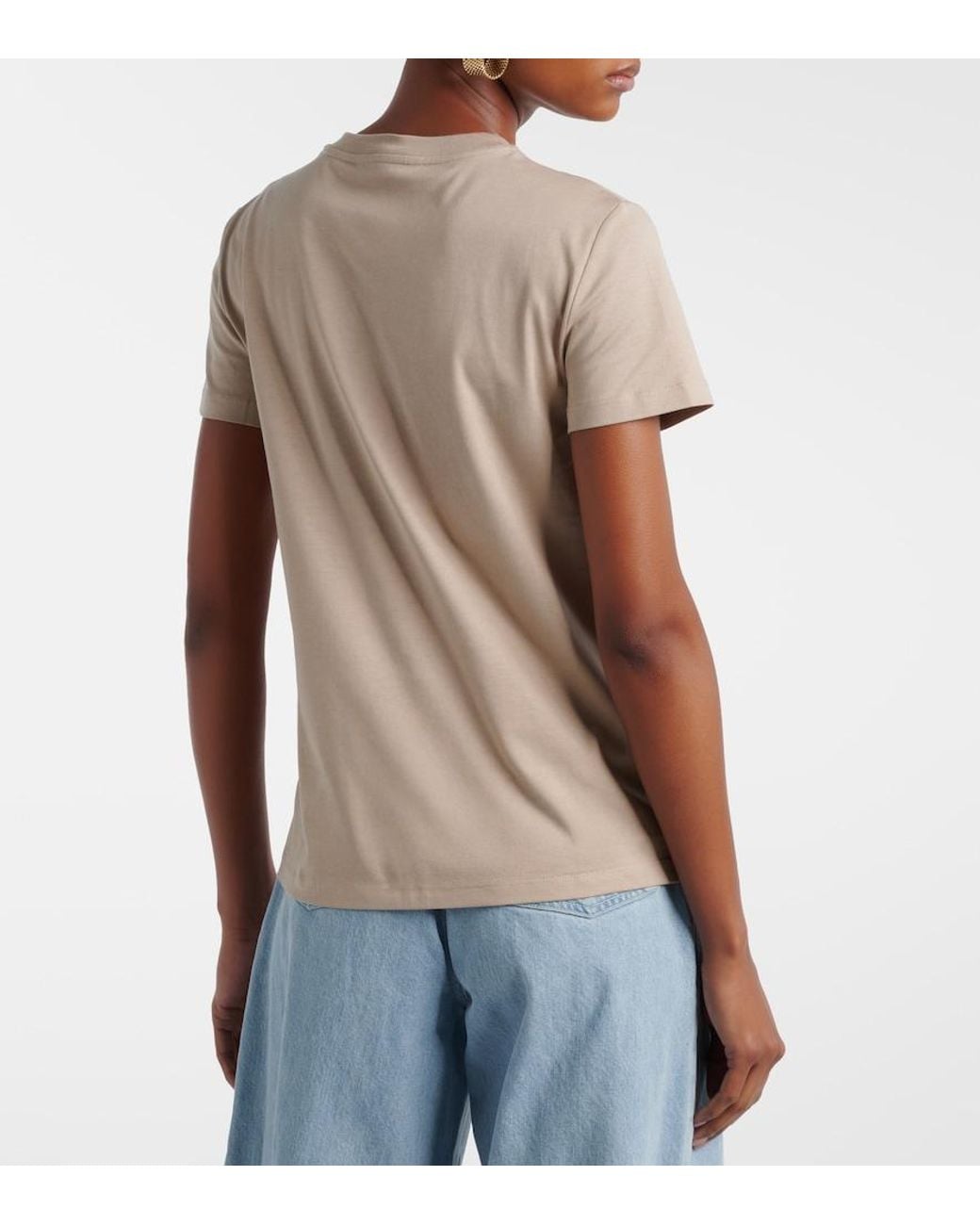 Max Mara Natural Embroidered Cotton Top