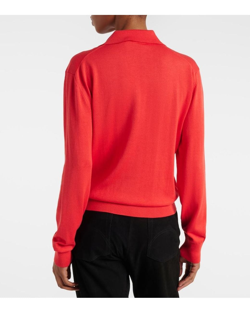 Blazé Milano Red Alegria Silk And Cotton Polo Sweater
