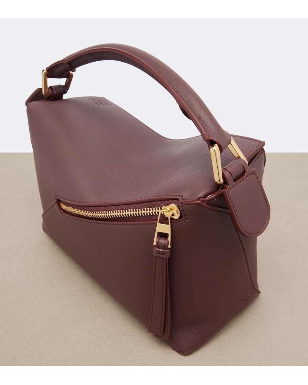 Loewe Purple Puzzle Edge Small Leather Top-Handle Bag