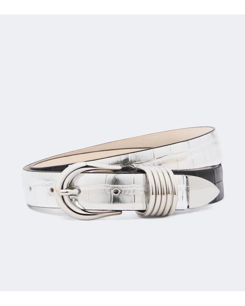 DEHANCHE Hollyhock Reversible Metallic Leather Belt