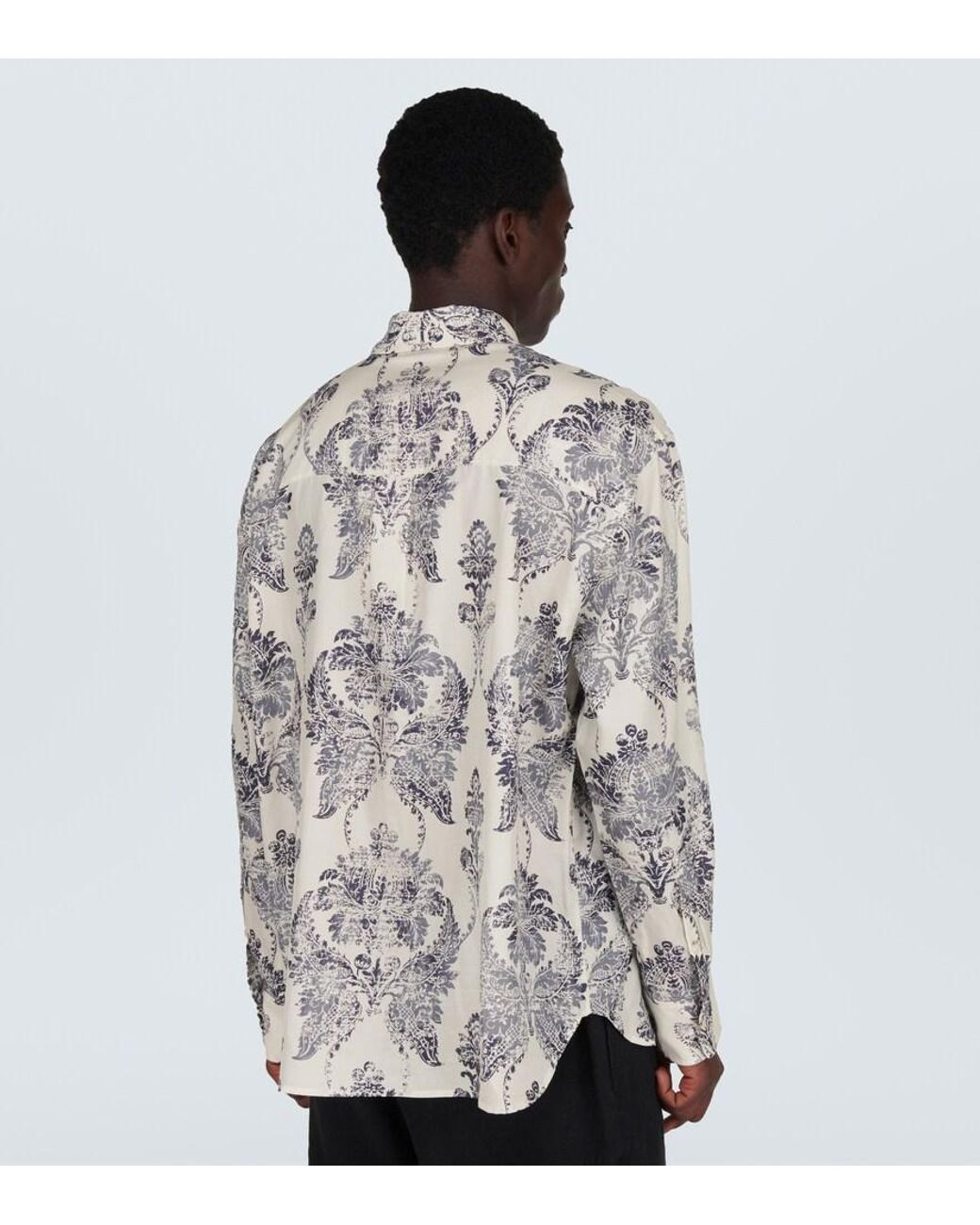 Commas White Silk And Cotton Shirt for men