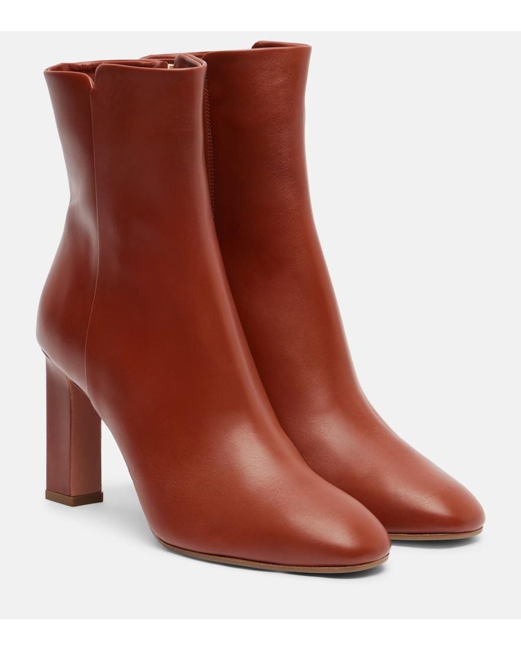 Aquazzura Brown Sellier 85 Leather Ankle Boots