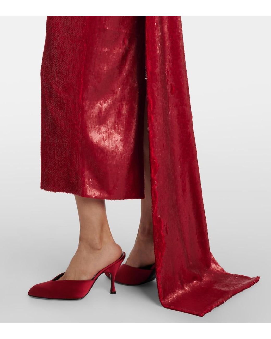 Emilia Wickstead Red Jacira Sequined Cocktail Dress