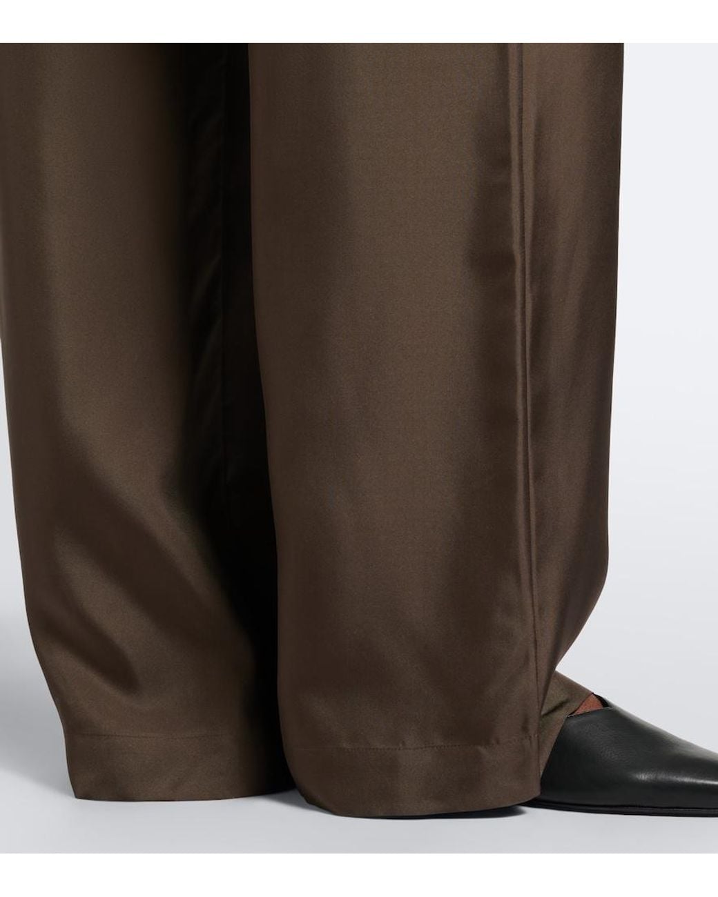 Rohe Brown Silk Wide-Leg Pants