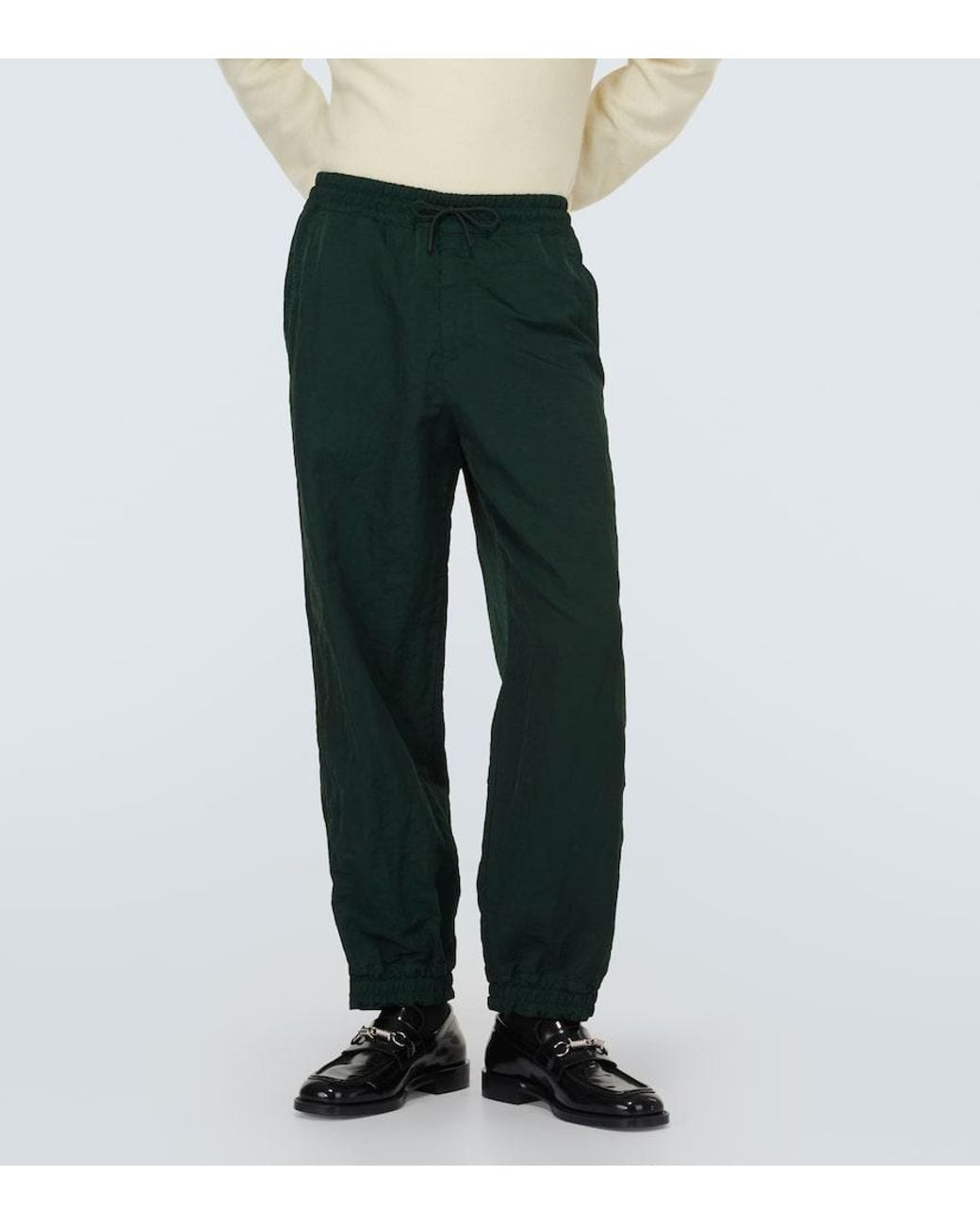 Burberry Green Technical Wide-Leg Pants for men