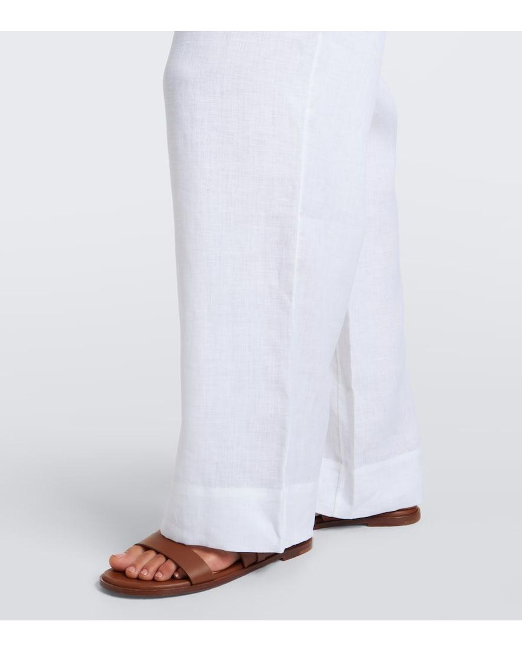 Asceno White London Linen Pajama Pants