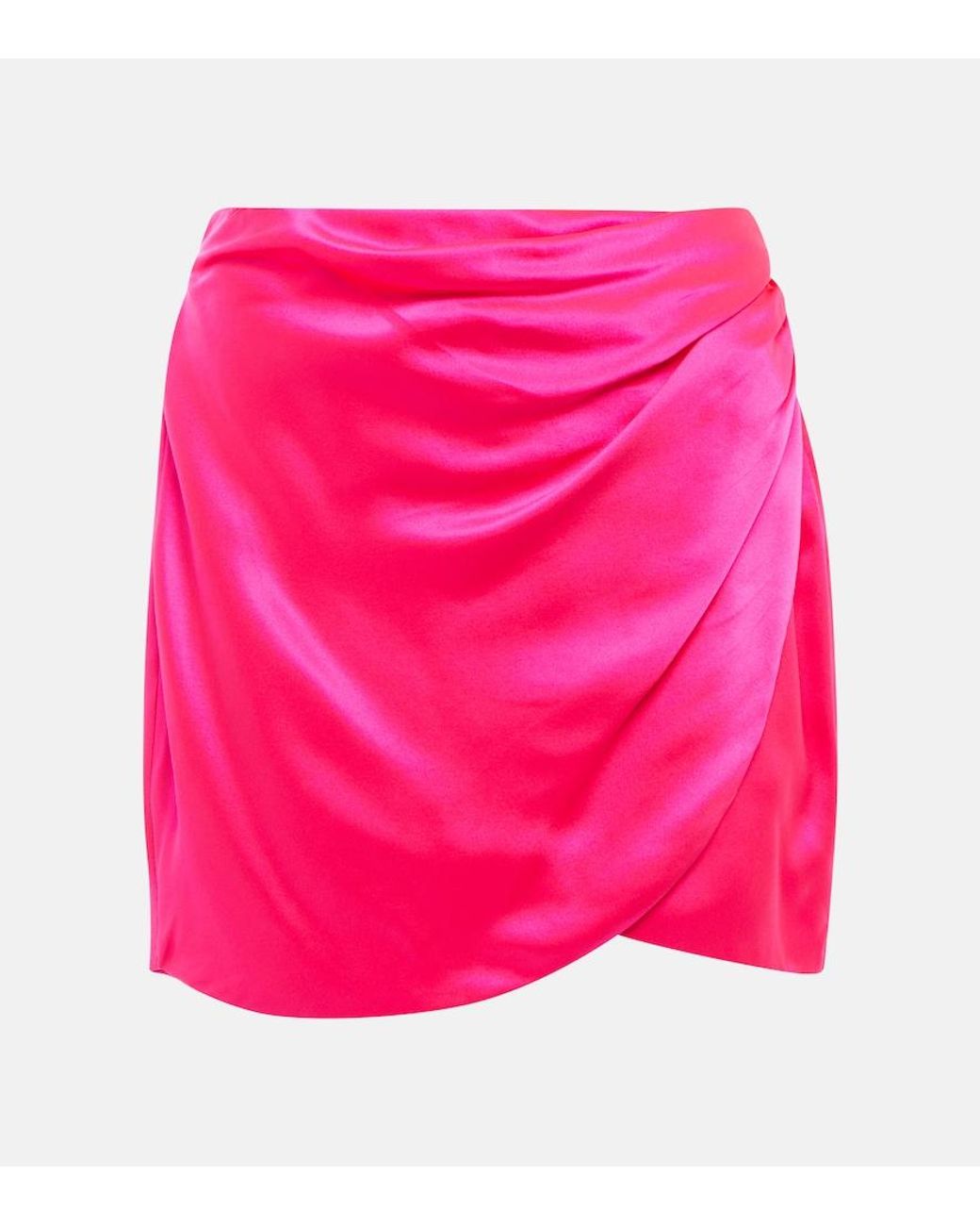 The Sei Pink Wrap Silk Miniskirt