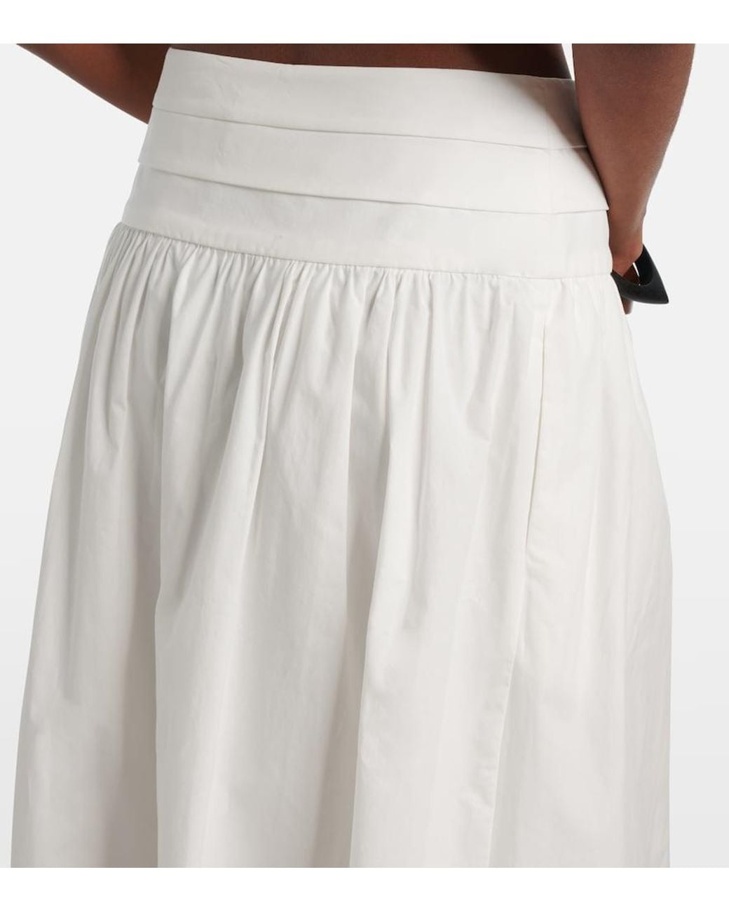 Posse White Rue Cotton Midi Skirt