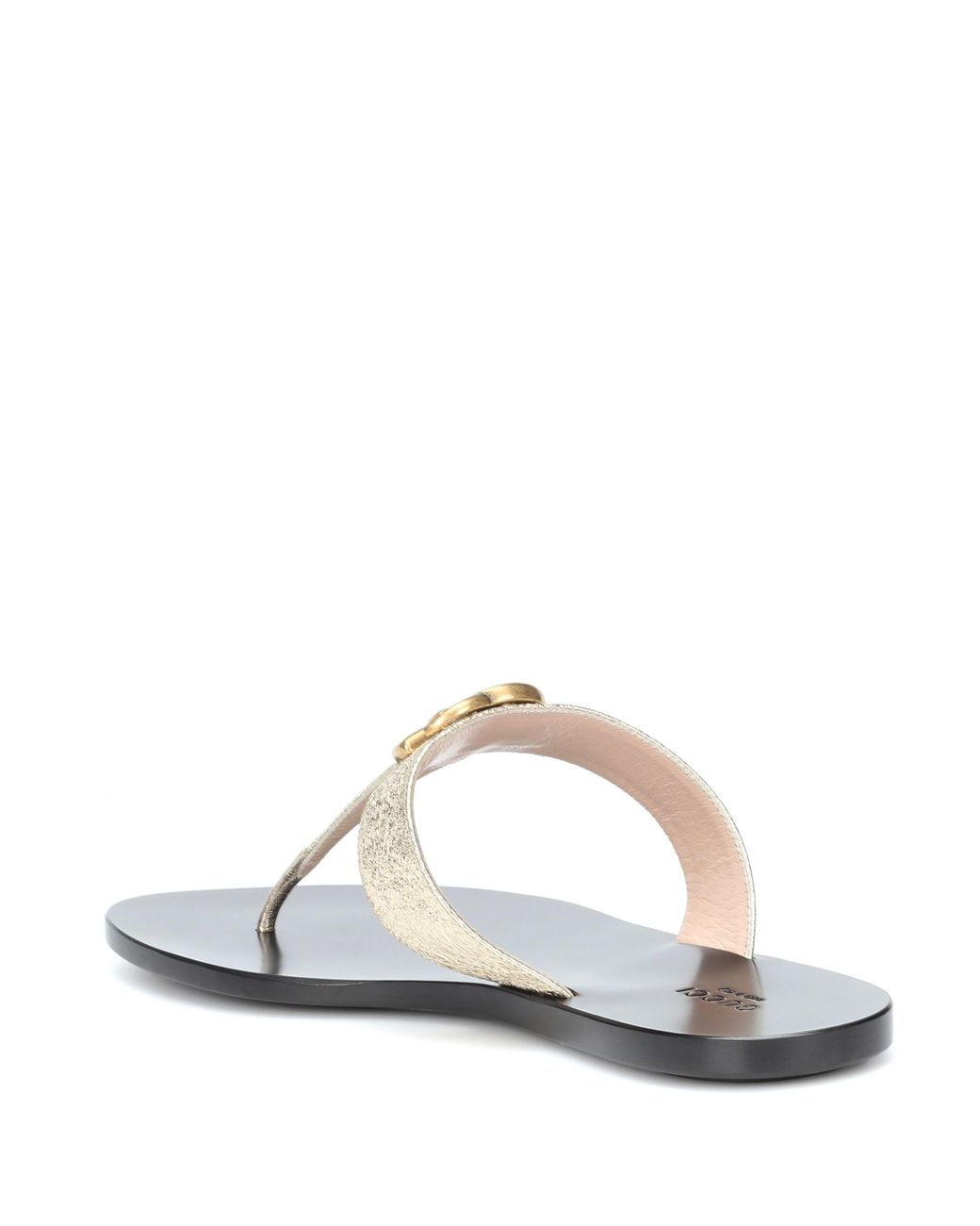 Gucci Marmont Leather Sandals in Gold (Metallic) - Save 35% | Lyst