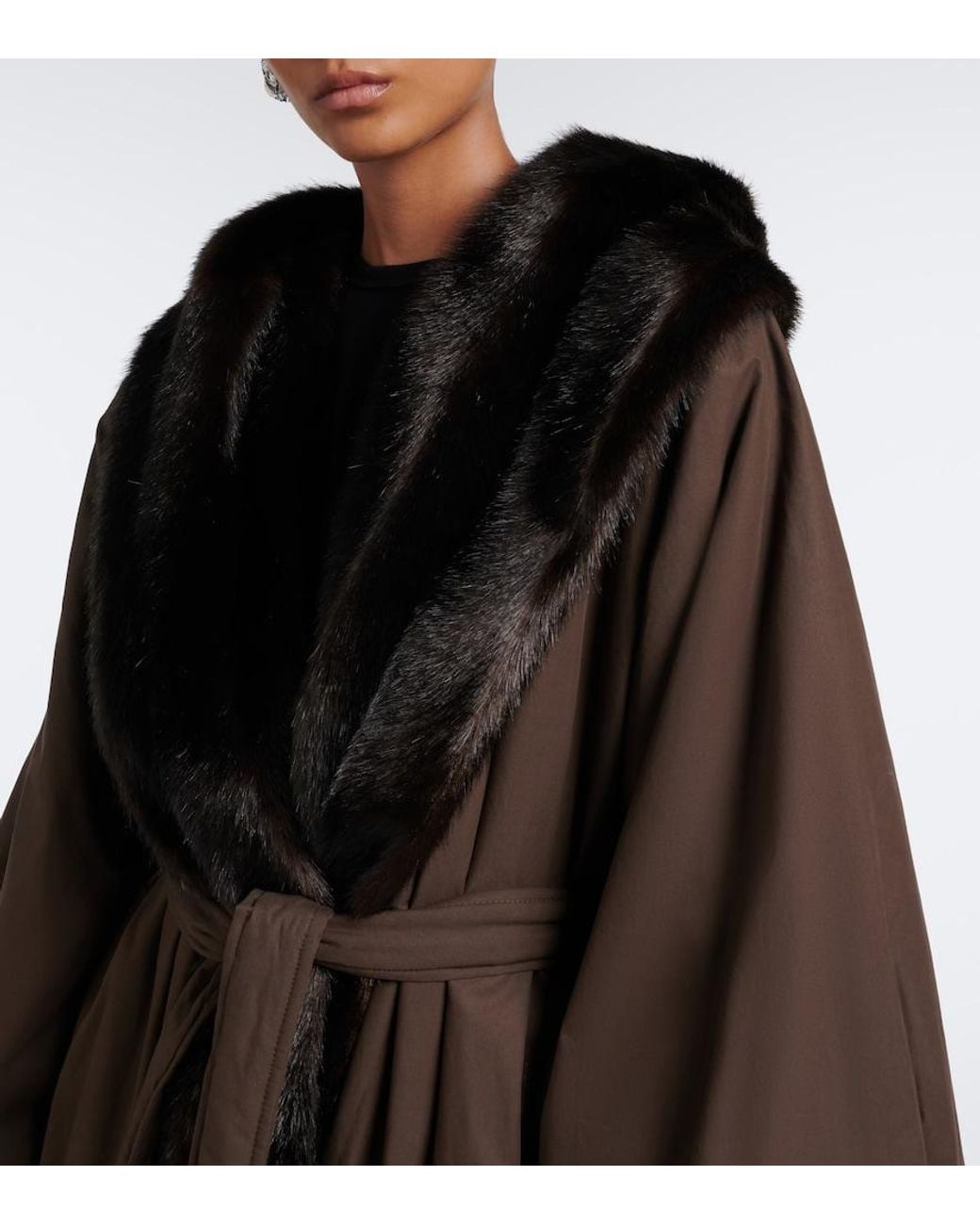 Magda Butrym Brown Cotton Wrap Coat