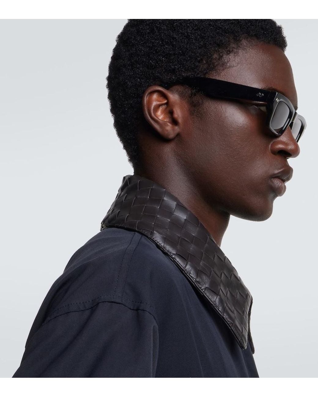 Bottega Veneta Brown Dizzy Rectangular Sunglasses for men