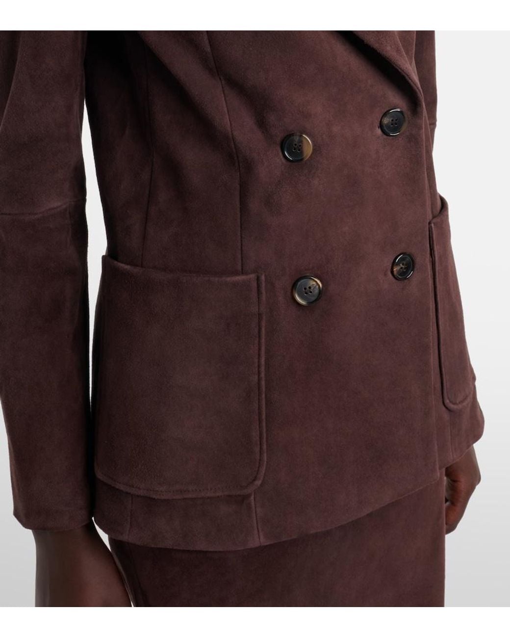 Stouls Brown Jones Double-Breasted Suede Blazer