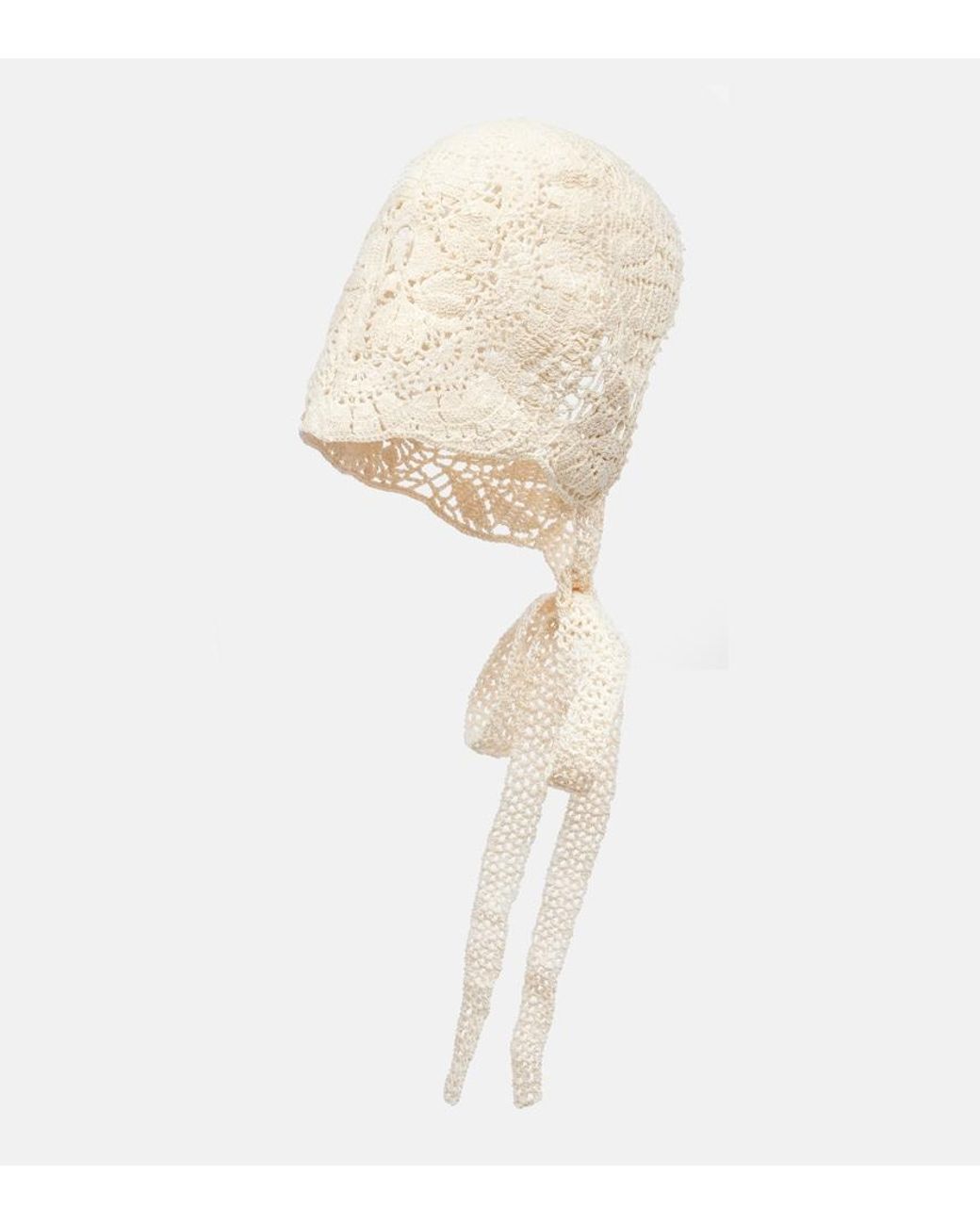 Magda Butrym White Crochet Cotton Hood