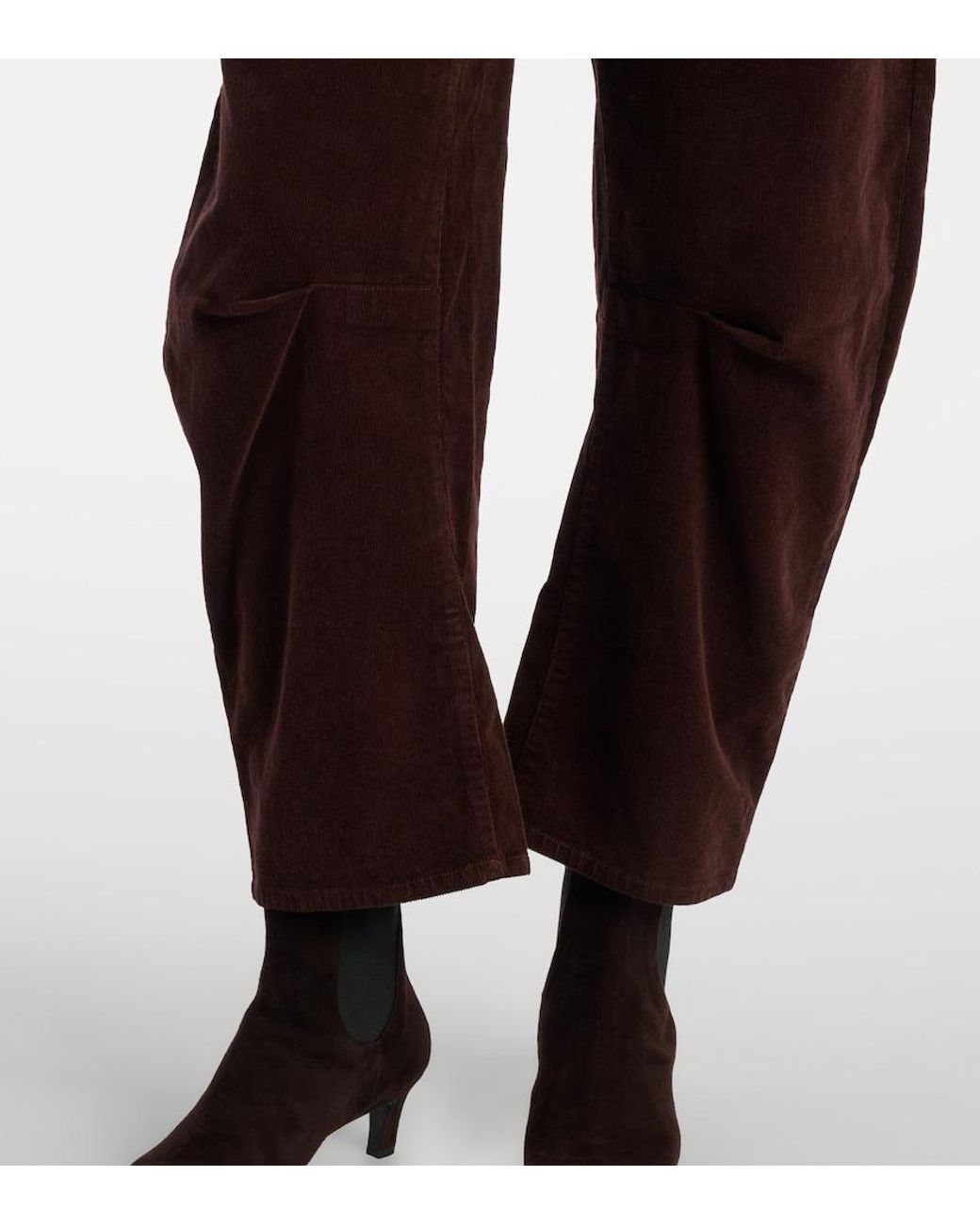 Nili Lotan Red Shon Mid-Rise Barrel-Leg Pants