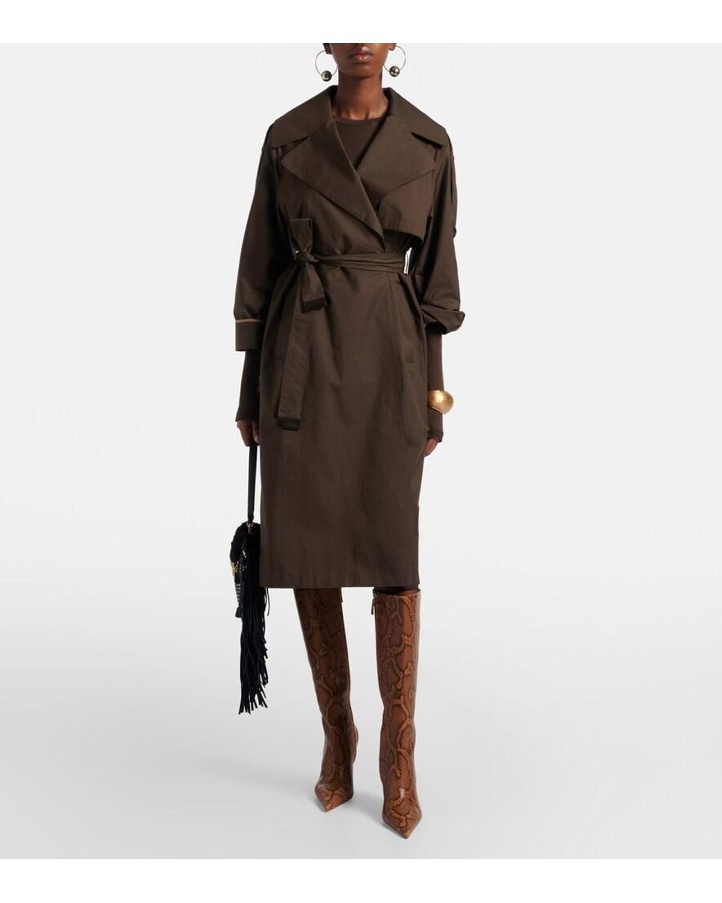 AMINA MUADDI Brown Barbara Leather Knee-High Boots