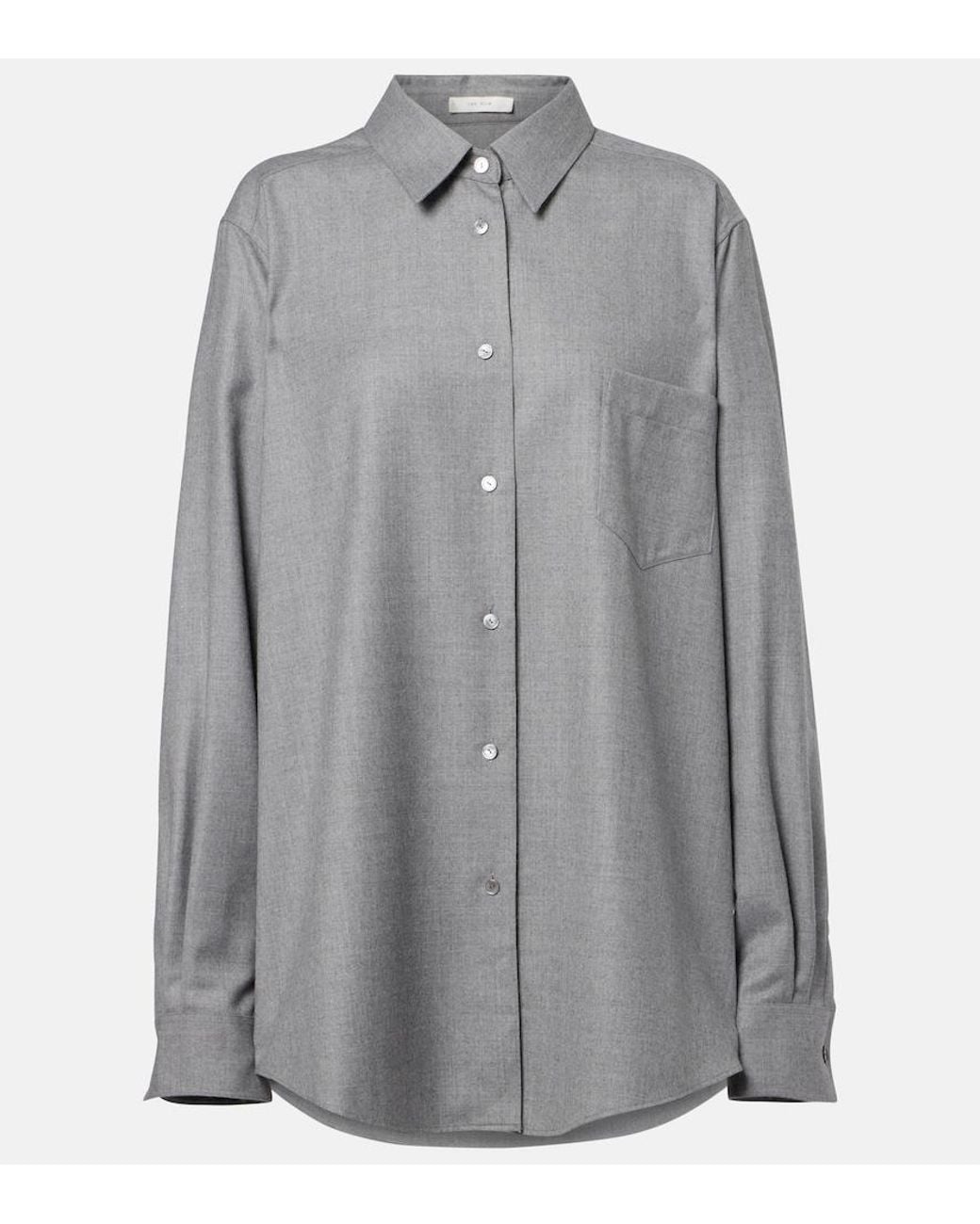 The Row Gray Pino Virgin Wool Shirt